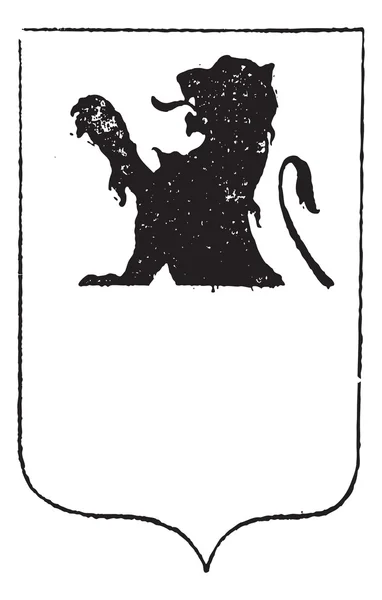 Demi-lion dans les armoiries, gravure vintage — Image vectorielle