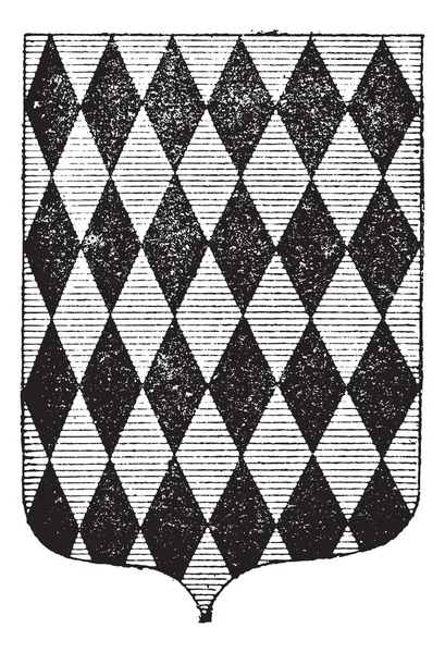 Diamant-Wappen, Vintage-Gravur — Stockvektor