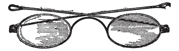 Glasögon, c bridge, vintage gravyr. — Stock vektor