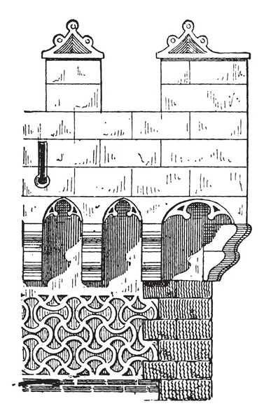 Машиностроение на испанской башне в Сеговии, Испания, винтаж — стоковый вектор