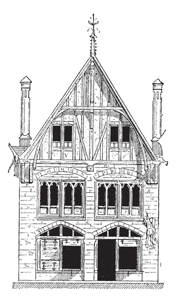 Шатодён дом в Эр и Луар в центре, Франция, винтажные Энгр — стоковый вектор