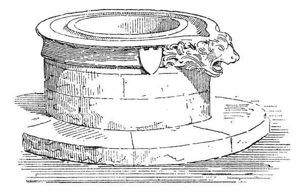 Brunnen mit gemeißelter Kante, Vintage-Gravur — Stockvektor
