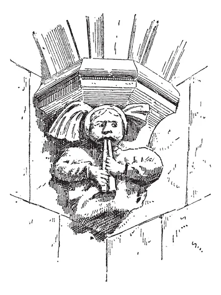 Grotesque Figure, vintage engraving — Stock Vector