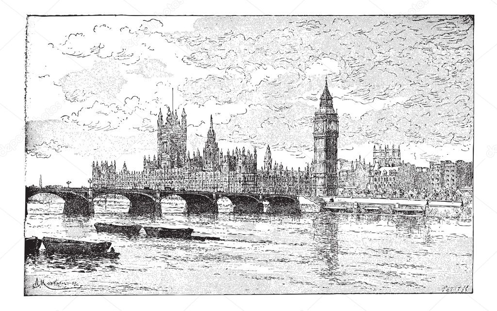 Westminster Bridge and the Houses of Parliament, London, England