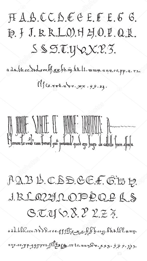 Manuscript, vintage engraving