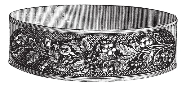 Çiçek tasarım modern bilezik antika gravür — Stok Vektör