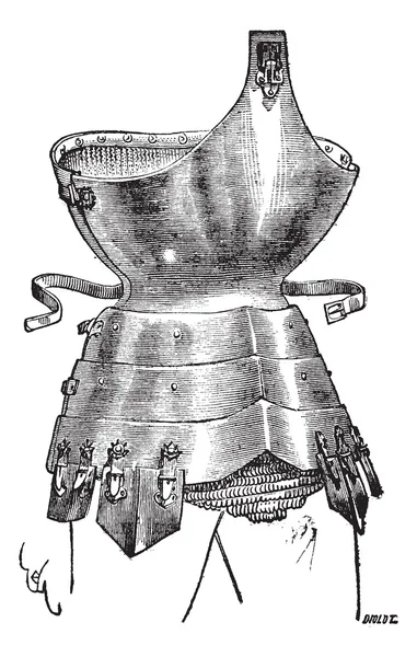 Корслет из железных винтажных гравировок — стоковый вектор