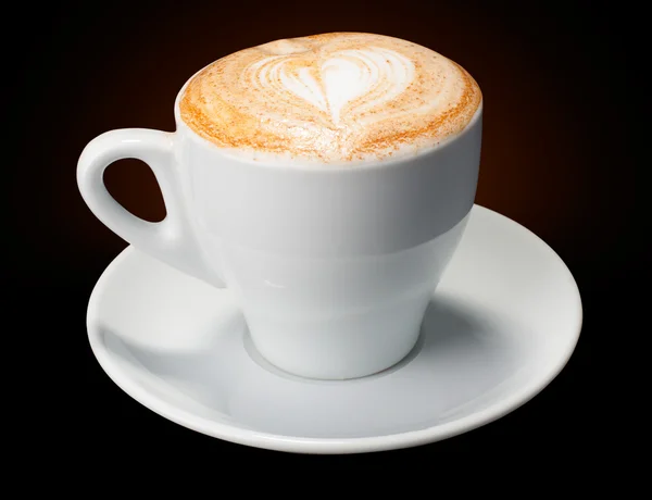 Weiße Tasse Kaffee Cappuccino, Latte — Stockfoto