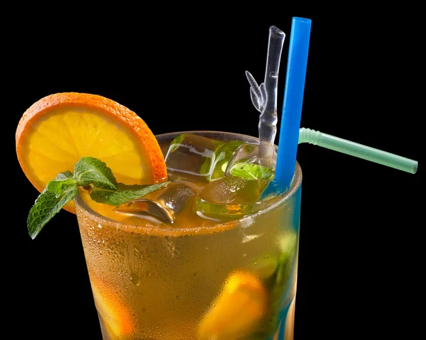 Ice tea with citrus and grenadine — Stockfoto
