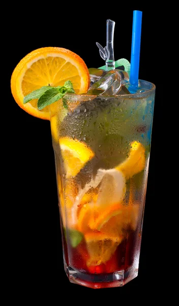 Ice tea with citrus and grenadine — Stockfoto