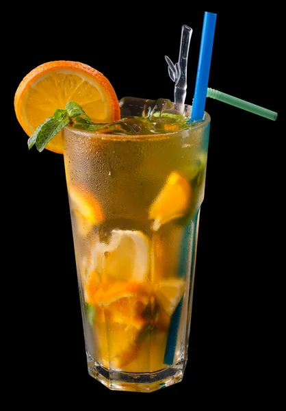 Ice tea with citrus and grenadine — Stock Photo, Image
