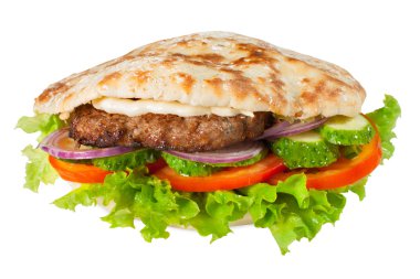 Pitta with hamburger clipart