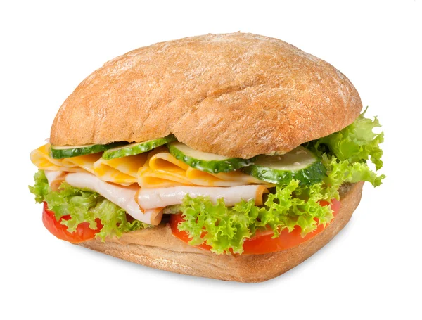 Sanwich with chiken and cheese — Stock Photo, Image