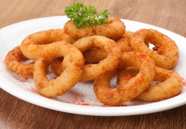 Fried onion rings clipart