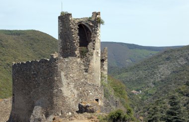 Lastours medieval castle in France clipart