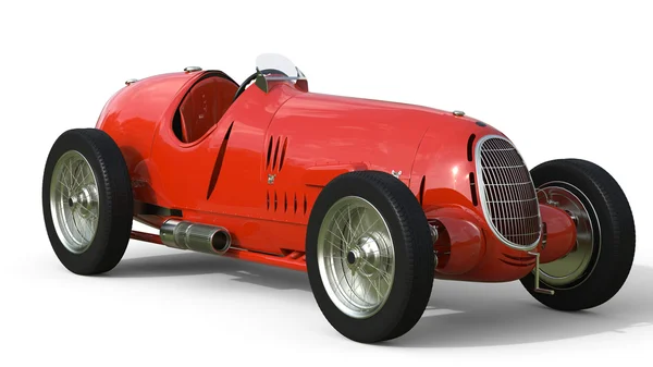 Kırmızı, eski bir yarış arabasının Önden Görünüm — Stok fotoğraf