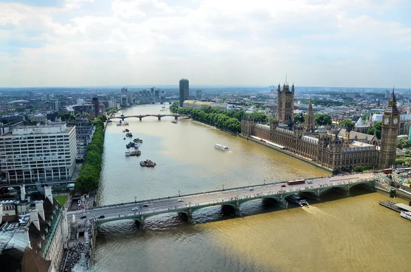 在伦敦金融城鸟瞰图 — 图库照片