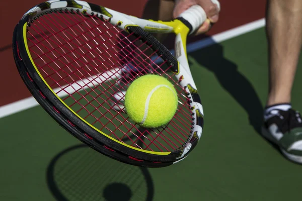 Tennis Vorhand Slice von der Grundlinie — Stockfoto