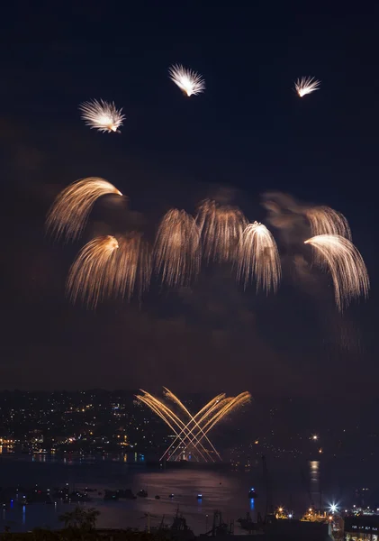 Waterfall Shaped Fireworks — Stock Photo, Image