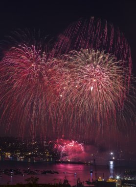 Kırmızı ve altın havai fişek