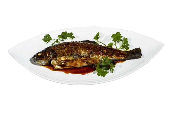Fried Gourment Trout — Stock Photo, Image