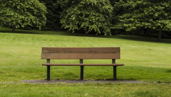 Empty Park Bench in large field — Stock Photo, Image