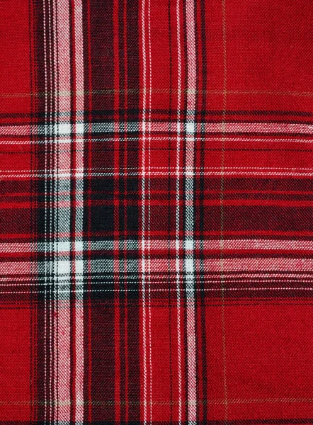 Texture of red-black checkered fabric pattern background — Stock Photo, Image
