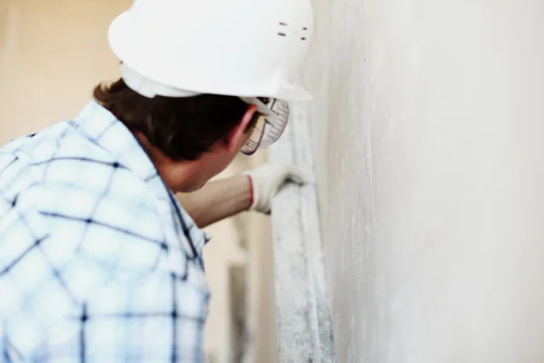 Çalışma bir spatula duvarıyla hizalanır — Stok fotoğraf