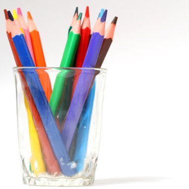 Color pencil in glass clipart