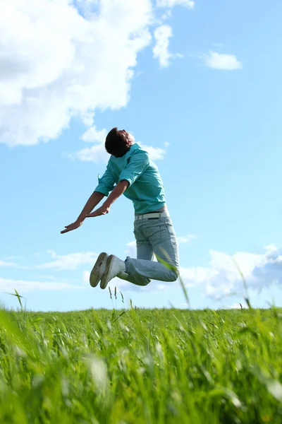 Muž skok — Stock fotografie