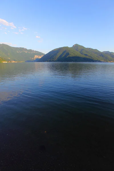 Nacht Lugano Seenlandschaft — Stockfoto