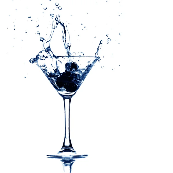 Martini glas stänk — Stockfoto