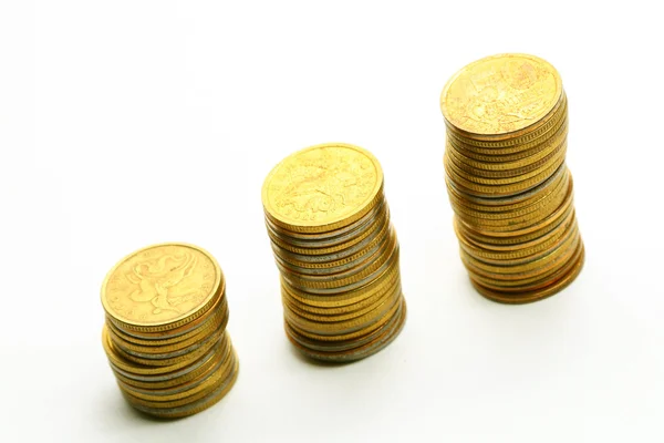 Coins piles — Stock Photo, Image