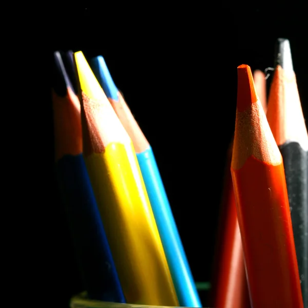 Pencils on black — Stock Photo, Image