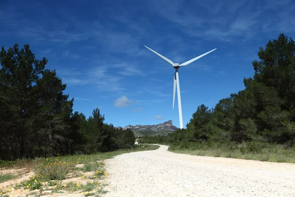 Szélerőmű turbinák, Spanyolország — Stock Fotó