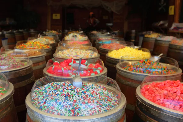 Dettagli delle caramelle al negozio di caramelle — Foto Stock