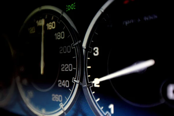 Speedometer in car close up — Stock Photo, Image
