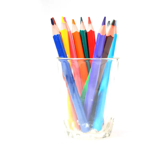 Кольоровий олівець у склі — стокове фото