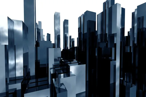 Abstrakte Hochhäuser 3d — Stockfoto