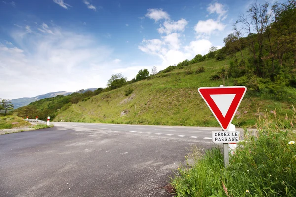 Road stop sign in france — Stock Photo, Image