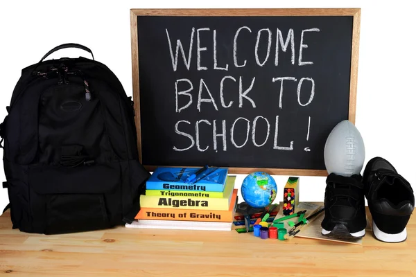 Καλώς ήρθατε και πάλι να σχολείο - σχολείο εφοδιασμού — Φωτογραφία Αρχείου