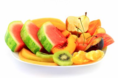 Fruits platter served as breakfast. clipart