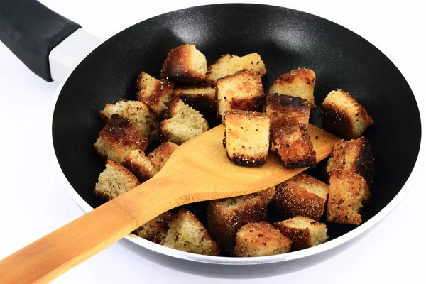 Cooking Croutons. — Stock Photo, Image