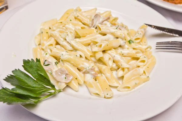 stock image Penne with creamy mushroom sauce