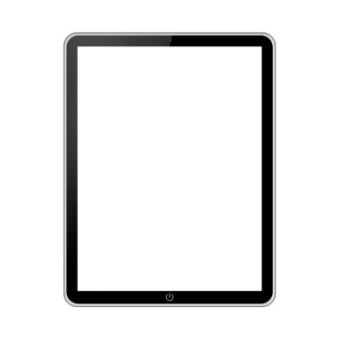 Boş ekranlı tablet pc beyaz arkaplanda izole edildi