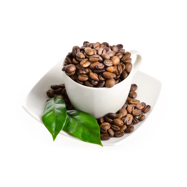 Algumas xícaras de café em fundo branco isolado — Fotografia de Stock