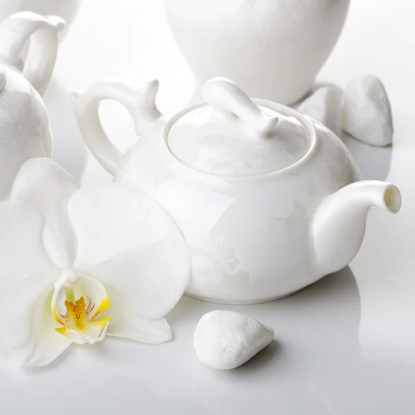 Bílé čajový obřad — Stock fotografie