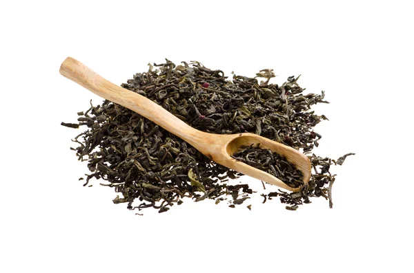 Tea leaves on isolated white background — Stock Photo, Image