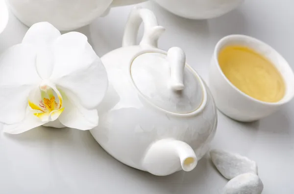 Bílý čaj zátiší — Stock fotografie