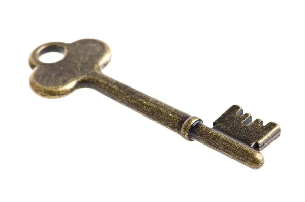Κλειδί απομονωμένο σε λευκό φόντο — Φωτογραφία Αρχείου